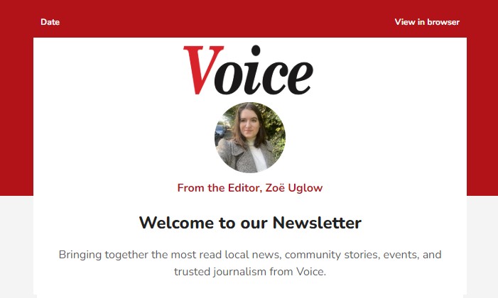 Voice (Cornwall) newsletter sample