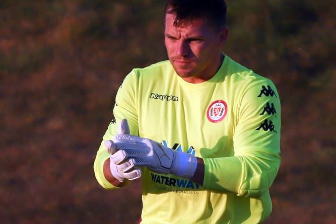 Ryan Rickard, pictured in action for former club Saltash United, was back in the Torpoint goal at Ivybridge on Wednesday night. Picture: Daz Hands Photography