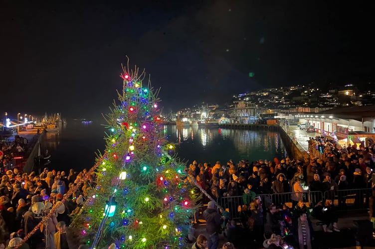 Newlyn Harbour Christmas lights switch-on