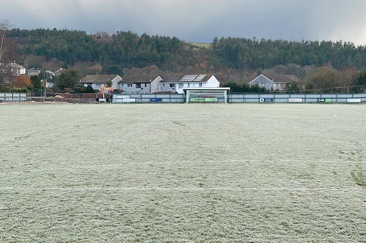 St Blazey's frozen pitch