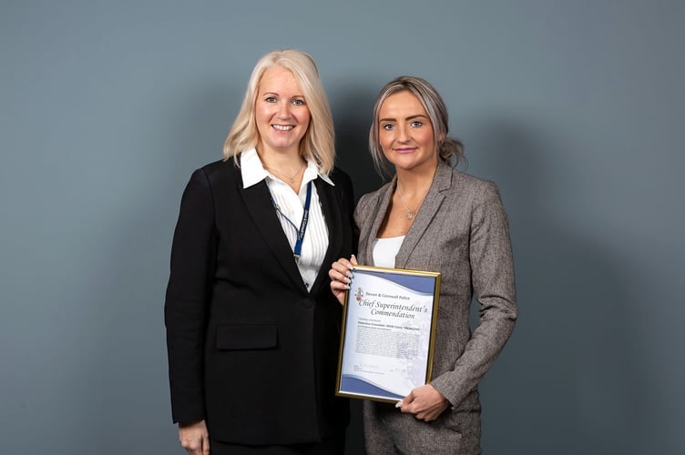 DC Claire Trengove receiving her award