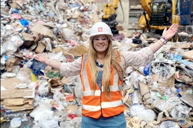 Kate Doran at the recycling centre