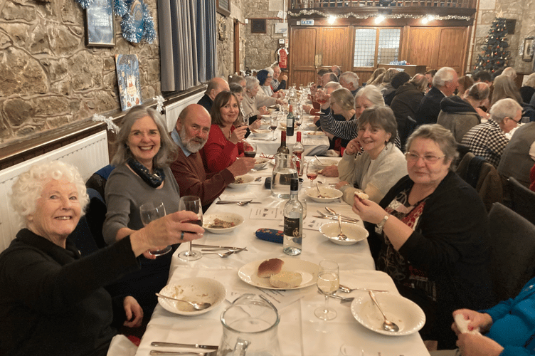 The Madron History Group enjoying their end of year meal