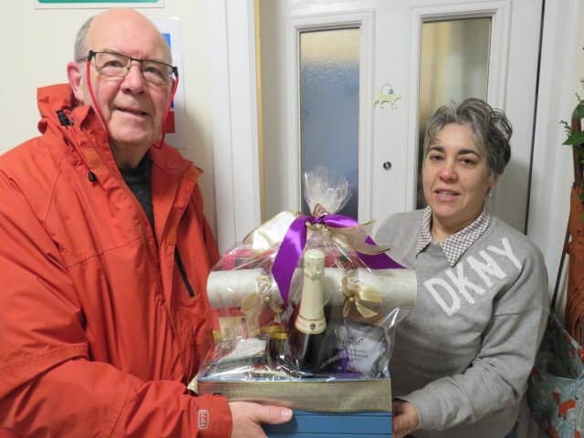 Lions Club Christmas hamper presentation