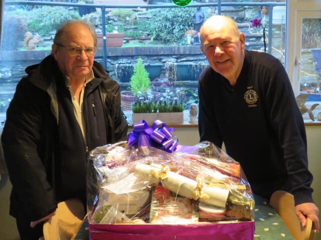 Lions Club Christmas hamper presentation