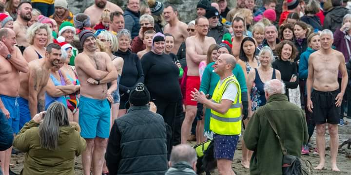 The New Year’s Day swim at Gorran Haven