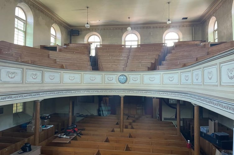 The interior of Trinity Methodist Church in Newlyn 