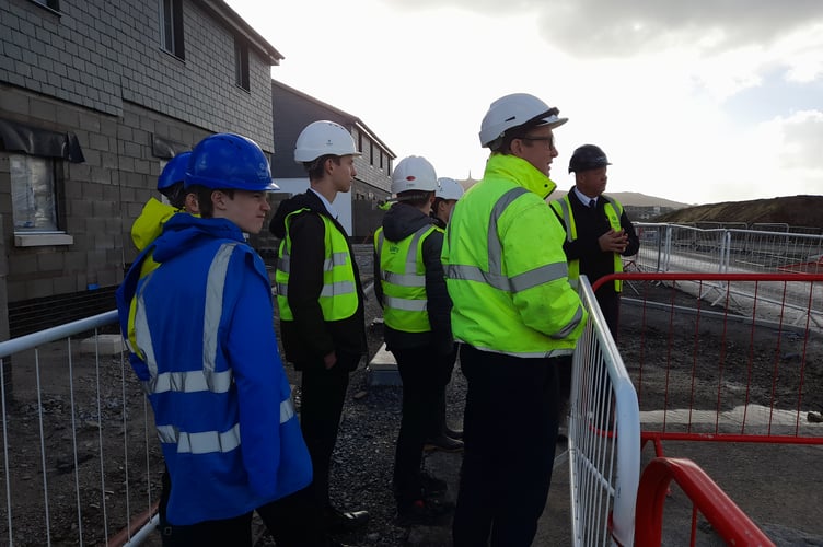Redruth School pupils getting shown around Gwel Basset