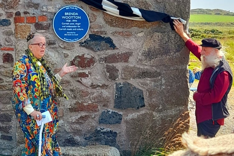 Blue Plaque at Botallack to Brenda Wootton unveiled July 2021