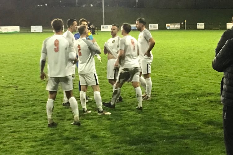 St Blazey players take a water break during Friday's match at Bodmin.