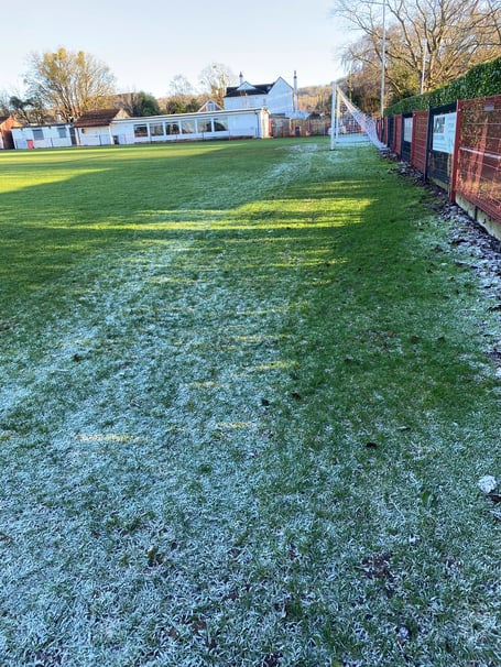 Parts of the playing surface at Ashton & Backwell were frozen - before Friday's big frost.
