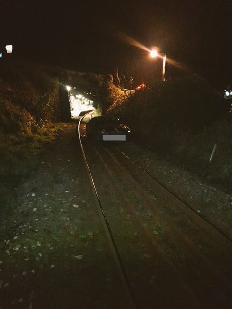 car on the line at Carbis Bay