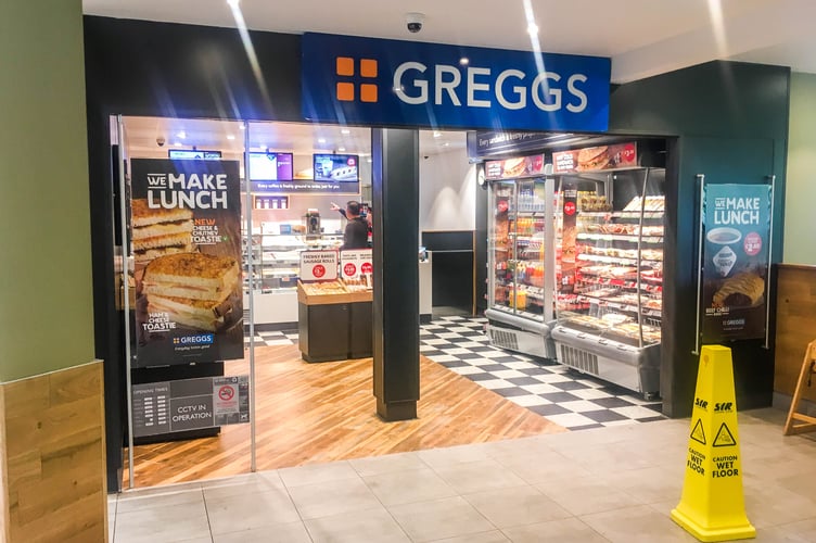 Greggs bakery at the Saltash service station 