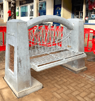 The heritage bench seating has been installed in the centre of Saltash
