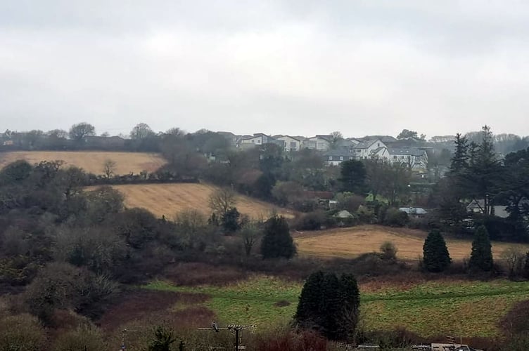 Comprigney Hill fields after they were cut by Truro City Council