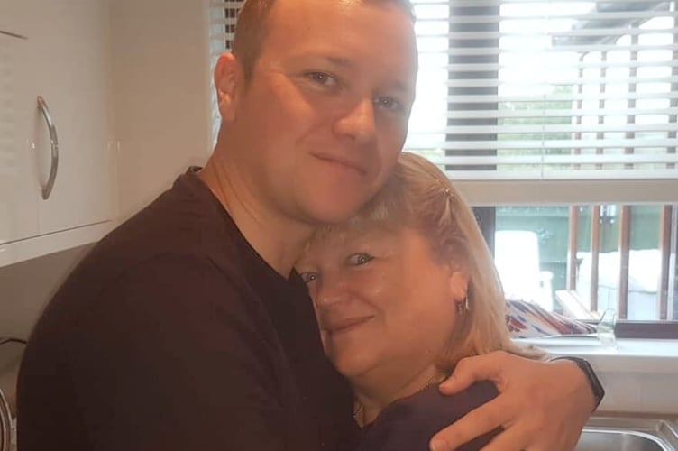 Helen Saltern with her son Ryan