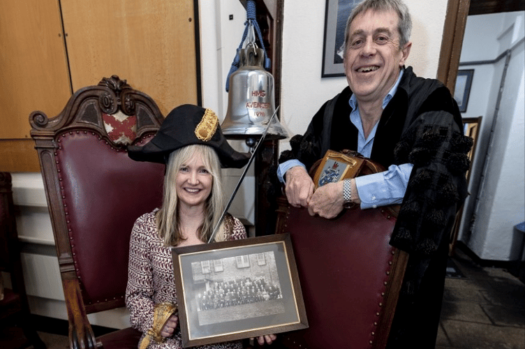 Sara Gwilliams and David Pooley with some of the rescued artefacts