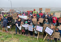 Protest held over works to concrete cliff in Newquay