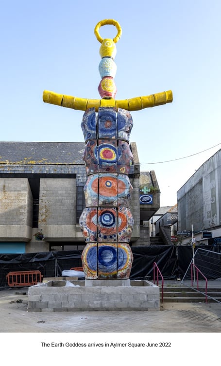 The Earth Goddess statue in St Austell town centre