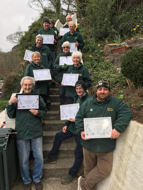 The Sunny Corner volunteers with their certificates