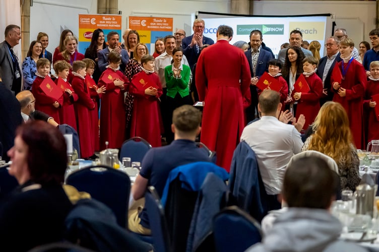Truro Cathedral choristers at the Cornwall Chamber of Commerce Big Breakfast event at the Alverton hotel