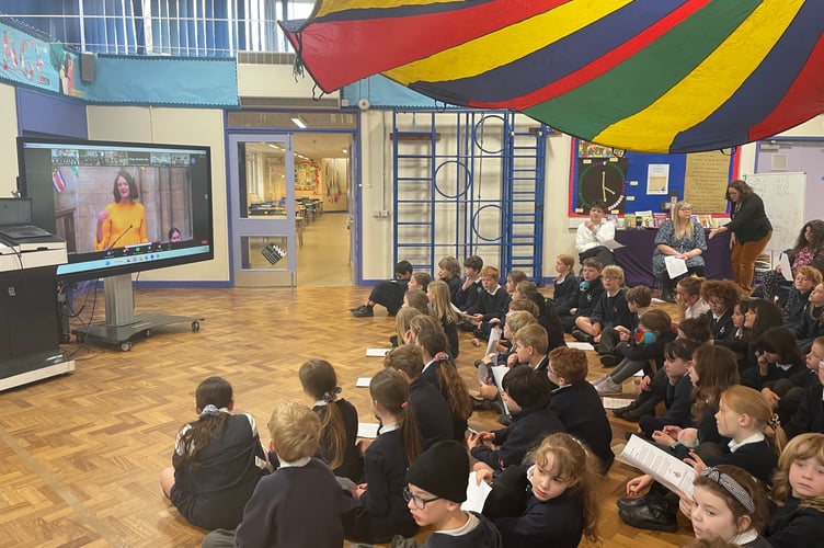 St Mary’s CoE Truro watching Sarah Yardley     