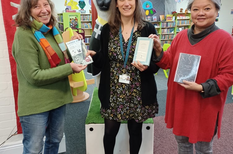 Amanda Harris from The Writers’ Block, Katy Teare and Maria Moreno-Felstead from Redruth Library and Information Service