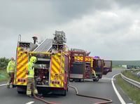 Motorist trapped inside crashed vehicle