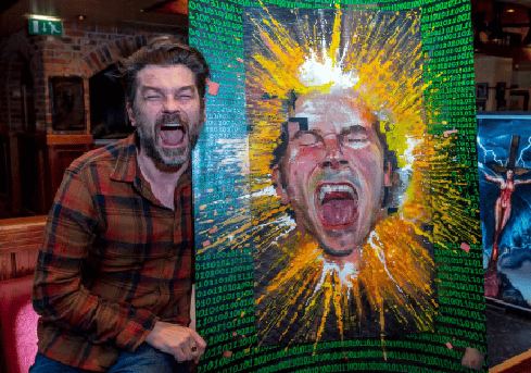 Neil Williams and his self-portrait Mind Blown