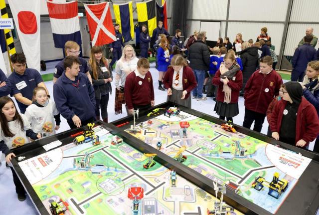 Schools at Cornwall leg of the Lego League at RNAS Culdrose      (PICTURES: Royal Navy/POPhot A’Barrow)