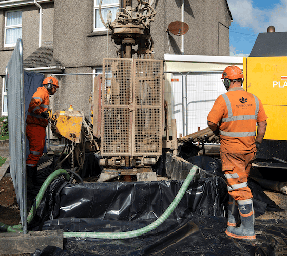 Borehole drilling in Collins Parc