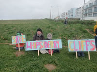 Protest held against work to concrete cliff