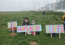 Protest held against work to concrete cliff
