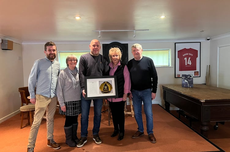Bodmin Town staff and Darren Gilbert