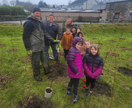 School pupils help to plant mini forest