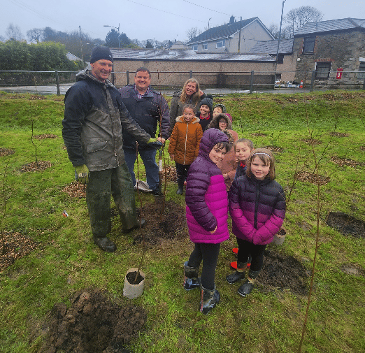 School pupils help to plant mini forest