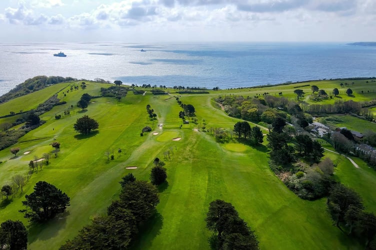 ***MANDATORY CREDIT: Martyn Selley, @globalvision3d / Miller Commercial / SWNS***

A stunning golf club off the coast of Cornwall has gone on the market - for £2.75M. Falmouth Golf Club, that features stunning sea views has been listed for sale after the current owner decided to retire and sell up. See SWNS story SWLNgolf. It overlooks Falmouth Bay and offers news owners to chance to acquire one of Cornwall's most popular courses and hospitality venues. Miller Commercial, which is handling the sale, said: "This is a superb opportunity to acquire one if Cornwall's most popular golf courses and hospitality venues set in an elevated position overlooking Falmouth Bay. 