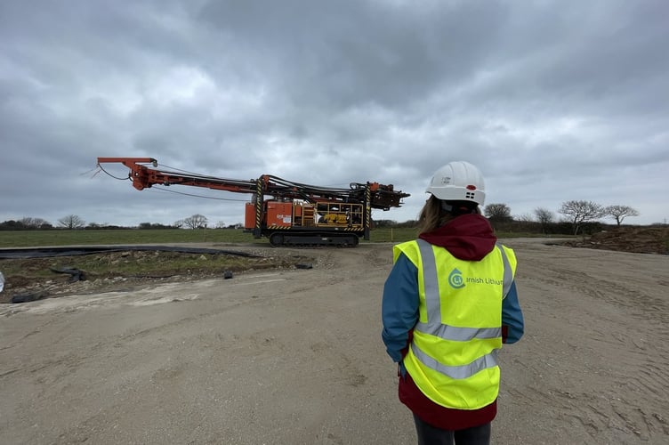 Drill rig arriving at Cornish Lithium’s Twelveheads borehole site