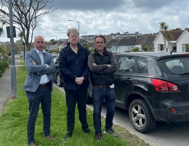 Councillors Louis Gardner, Kevin Towill and Olly Monk back a parking review