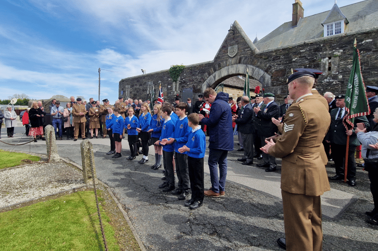 Pupils from St Petroc’s School in Bodmin took part in the Armed Forces Day flag relay event