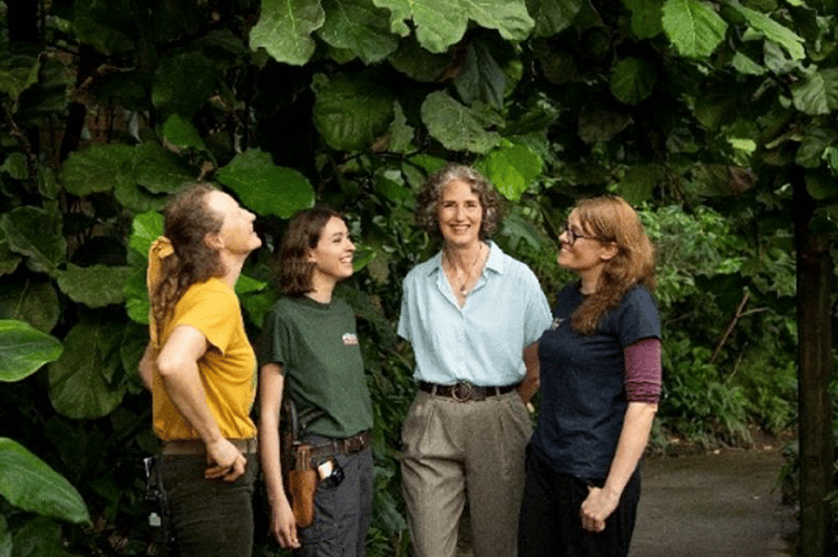 Eden Project’s Catherine Cutler and Sofia Parra with garden designer Jilayne Rickards and Eastern Africa, Fauna & Flora senior programme manager Cath Lawson                                     (PICTURE: Stephanie Foote / Fauna & Flora)