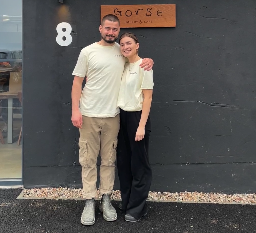 Nat Galliano-Hale and Anna Gerrans outside Gorse