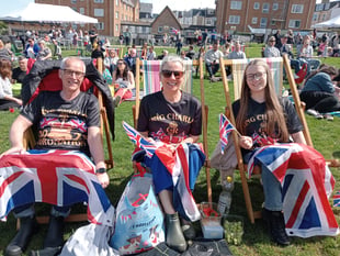 Crowds gather in Newquay to watch the Coronation on the big screen