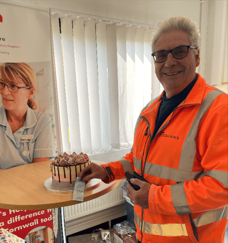 Imerys staff buying cakes to help Cornwall Hospice Care