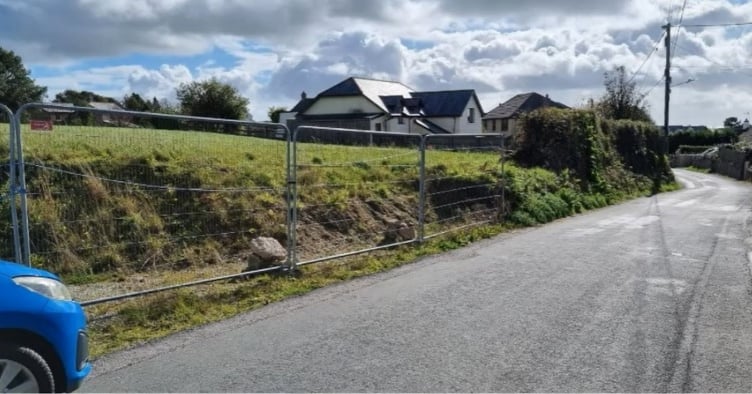 The site of the proposed development of seven houses at Trethurgy, near the Eden Project,