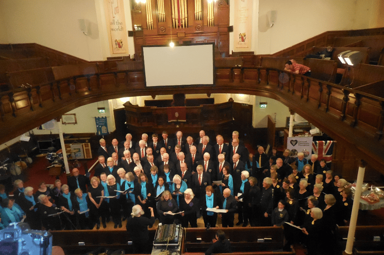 Choir performing together