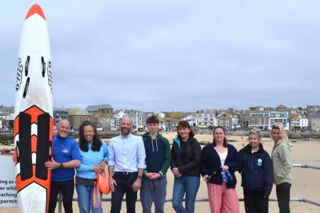 Members of St Ives Surf Life Saving Club and some sponsors of the biathlon
