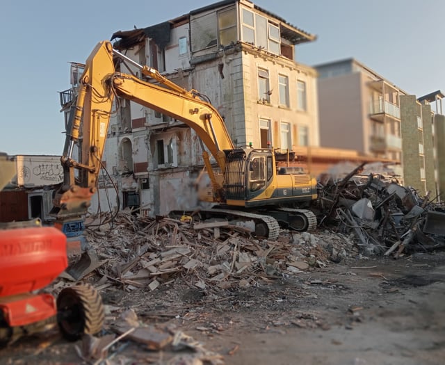 The demolition of a prominent former Newquay hotel is well underway