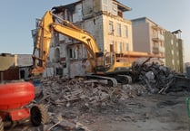 The demolition of a prominent former Newquay hotel is well underway