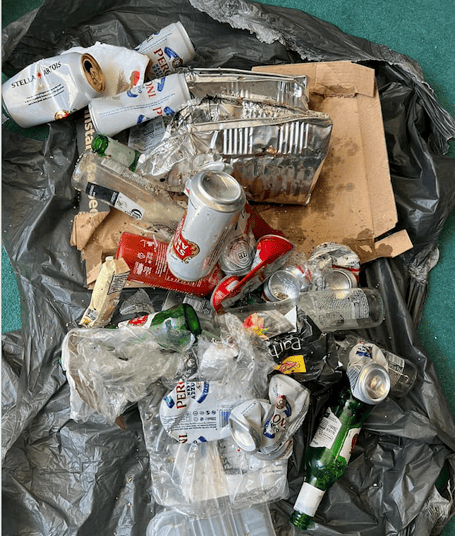 Some of the rubbish found at Silvermine Beach